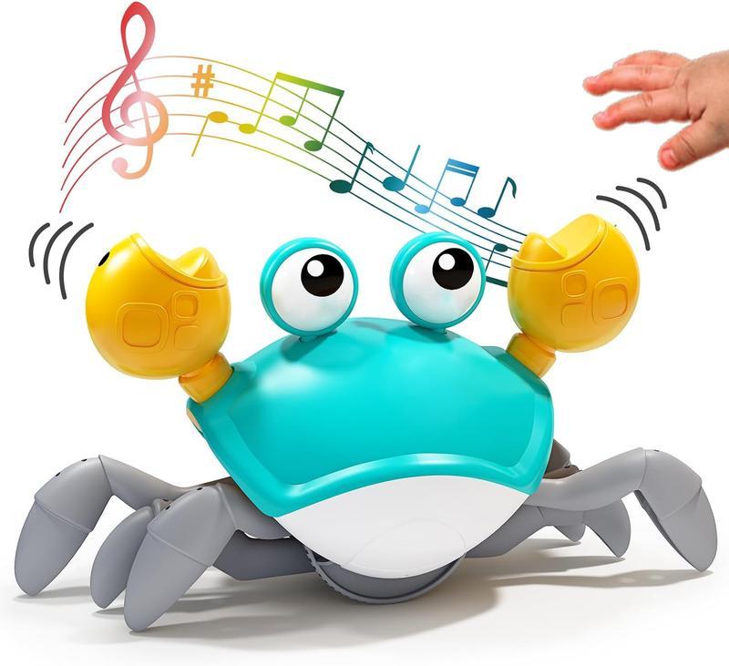 Crawling Crab Toy, Walking and Dancing Crab Toy, Sensory Fun Moving Crab Toy with Sound and light for Kids, Birthday Gifts for Boys Girls