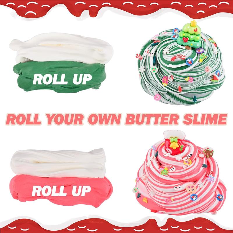 Christmas gift Christmas 5 Pack Butter Slime Kit for Girls, Birthday Gifts for Kids, Party Favor for Girls & Boys, Super Soft, Non Stickys, Xmas Gifts for Classroom Rewards, Christmas Stocking Stuffers for Kids