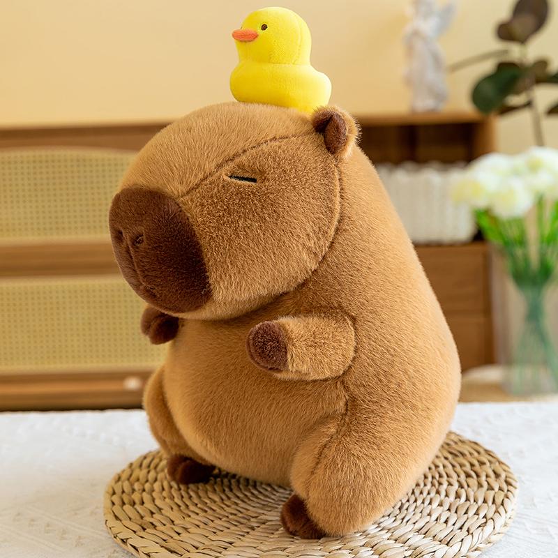 13.7-inch soft cute head duck stuffed capybara doll stuffed toy bed doll sleeping pillow birthday gift & holiday gift pillow birthday