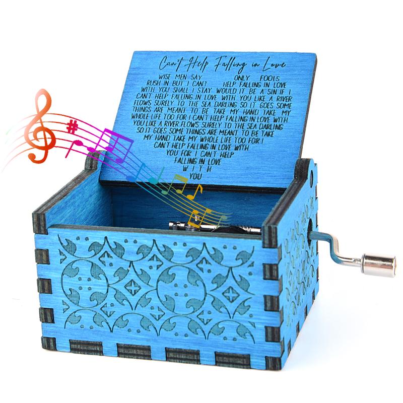 Can't Help Falling in Love Wood Music Box, Antique Engraved Musical Boxes Case for Love One Wooden Music Box - Gifts for Lover,Boyfriend,Husband,Wife tonie figur caja  musical