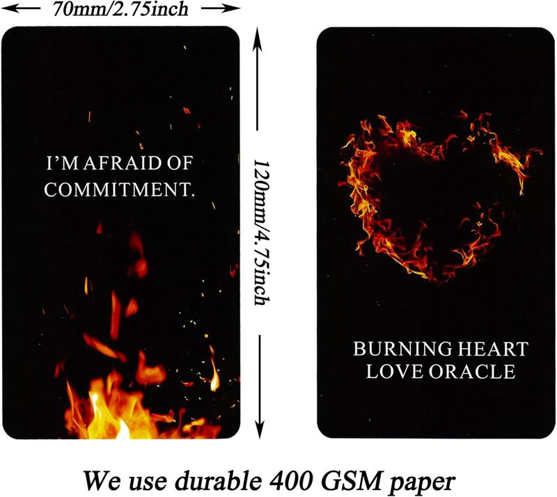 Burning Heart Love Oracle Cards Deck - Twin Flame Oracle Cards - Gain Insight into What the Person is Thinking or Trying to Communicate with You