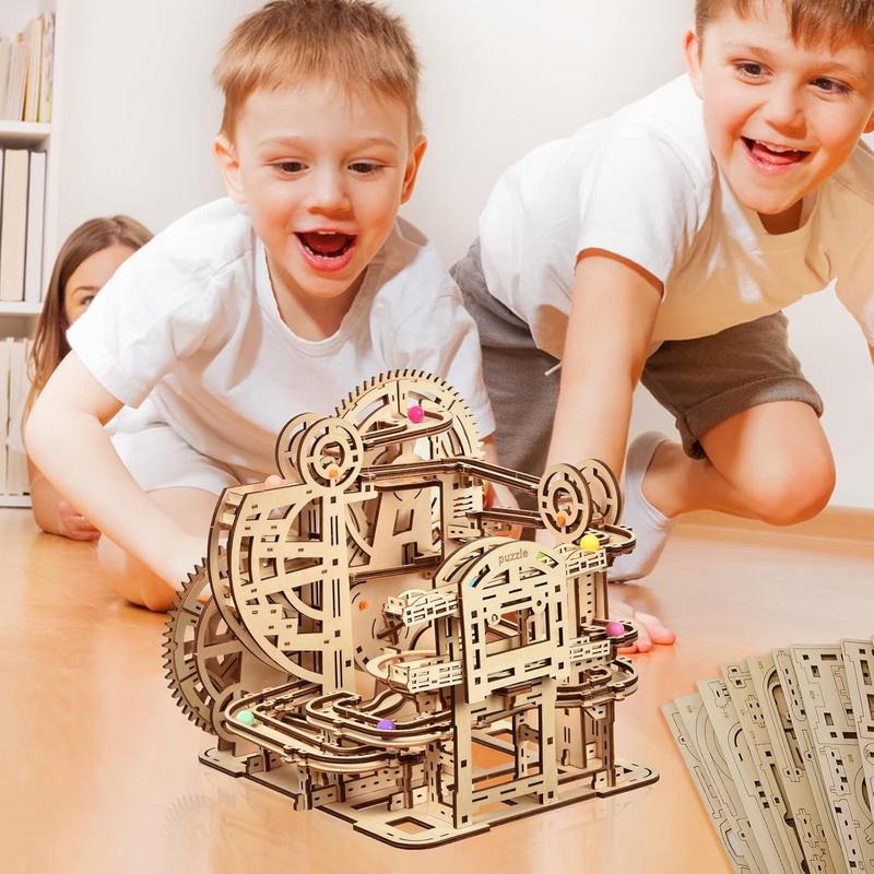 3D Wooden Puzzle Marble Maze Puzzle Craft Toy - Wooden Mechanical Puzzle Assembly Model Building Kit, Gift for Adults and Teens Boys and Girls, DIY Wooden Puzzle Hobby Toys