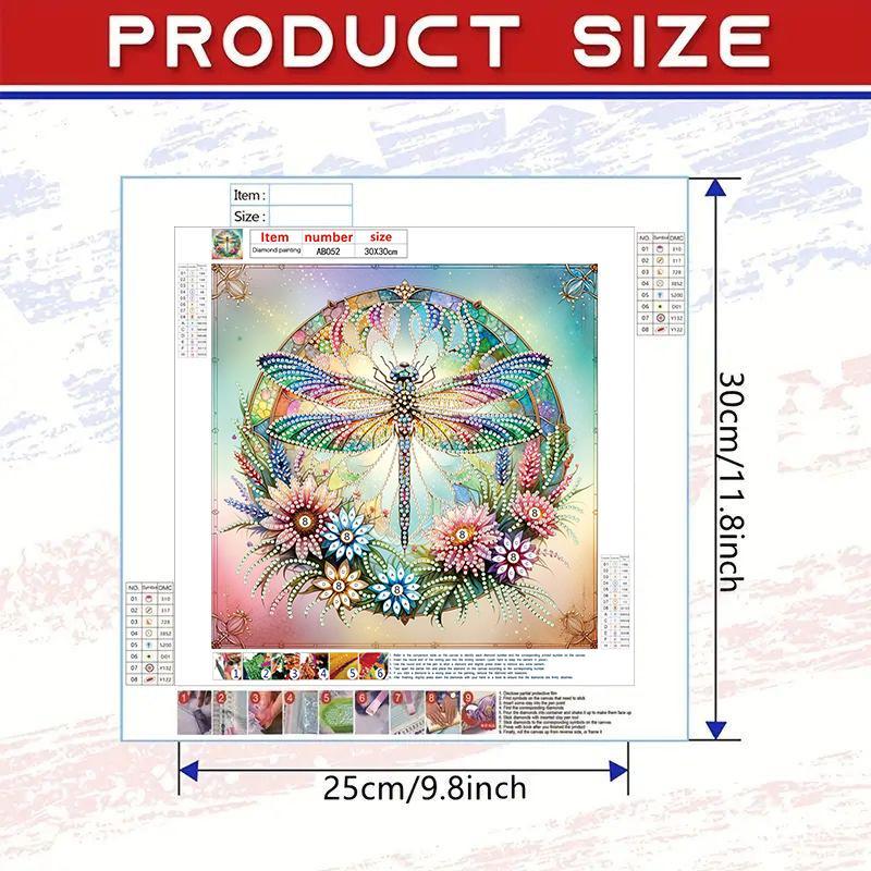 Dragonfly Pattern Diamond Arts Colorful Painting Kit, DIY Painting Kit, Wall Art Decor for Home Living Room Bedroom