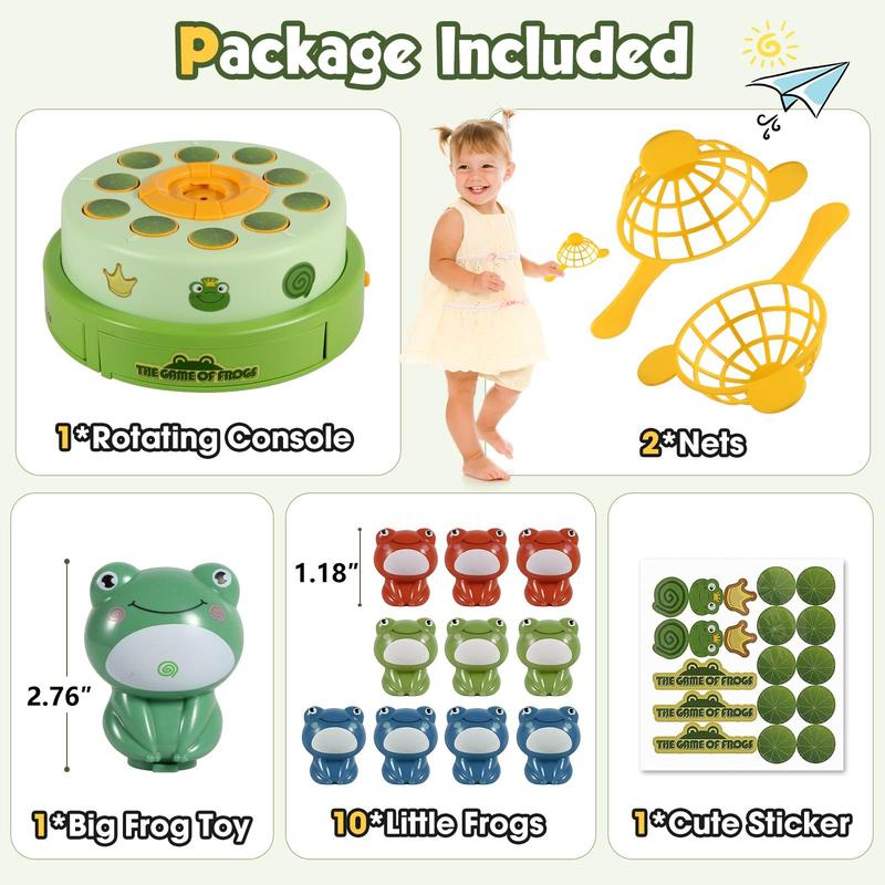 Frog Pop Out Catch Toys for Ages 3-13, Musical Rotate Bounce Catch Board Game Interactive Kids Toys, 3 Years Old Boys Girls Toy Gifts