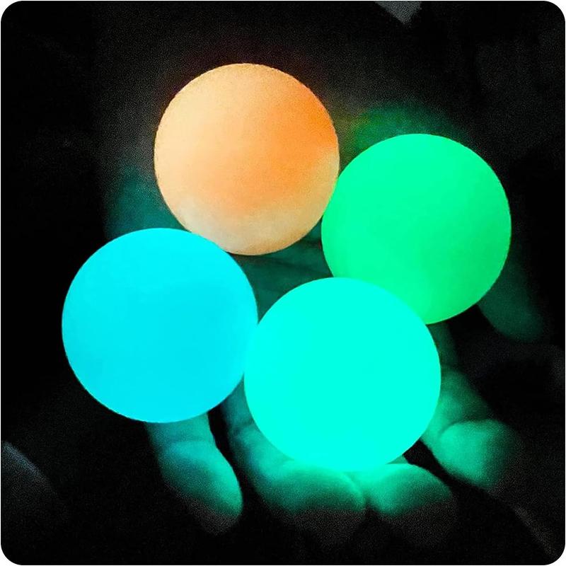 Random 12 Color Night Light Sticky Target Ball Sticky Wall Luminous Relief Balloon Interactive Ceiling Ball Dart Sticky Ball Toy Boys and Girls