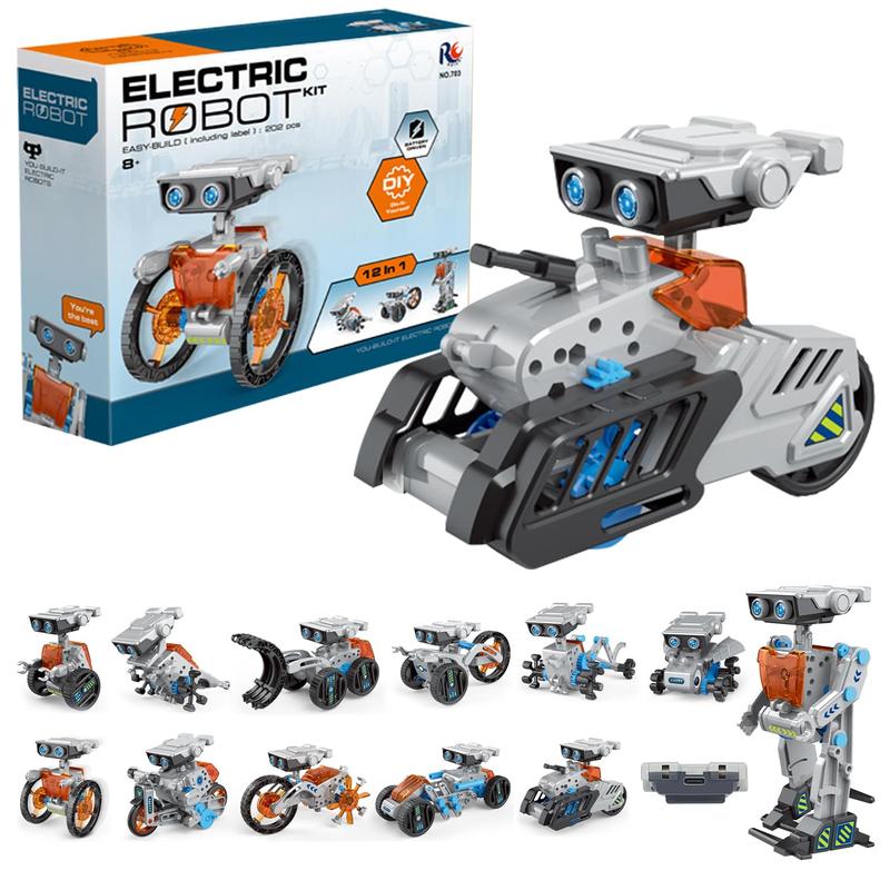 Robot Toy Building Kit, 12 in 1 Science Building Kits for Boys Girls Kids 8-16, Robotics Powered by USB, DIY Educational Gifts for Christmas