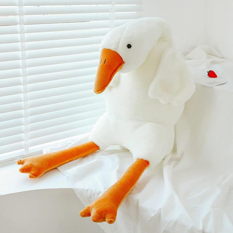 19.5 Inch Goose Feather Plush Animal Plush Goose Down White Swan Pillow Toy for Boys Girls Kids Toys Gifts