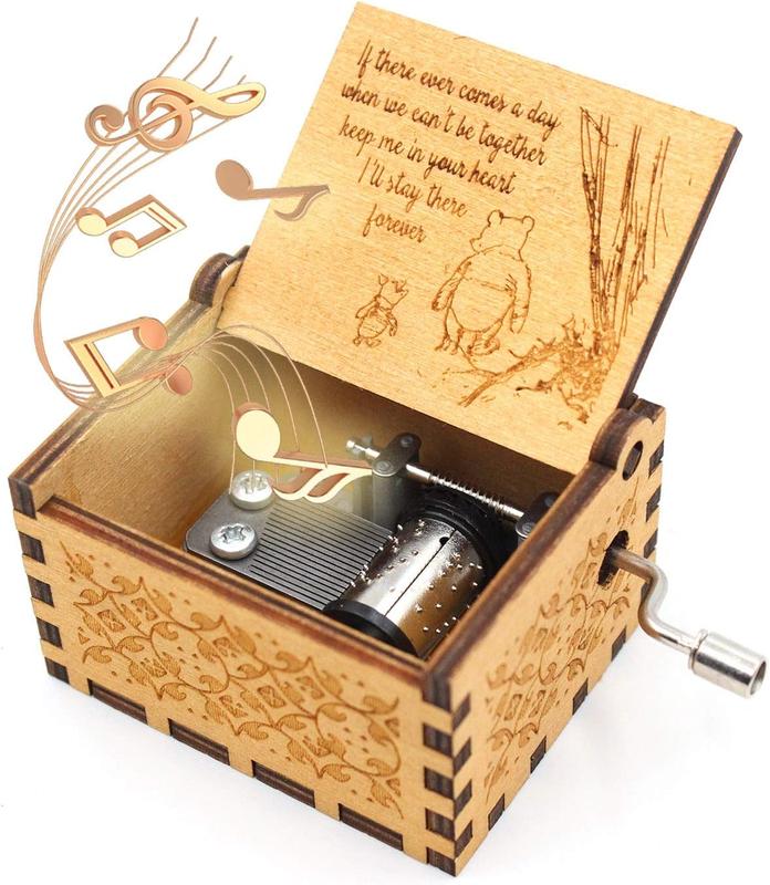 Wooden Music Box - The Pooh Saying Music Box, Gift for Friend, Cousins, BFF,  Year's Gifts, 1 Set