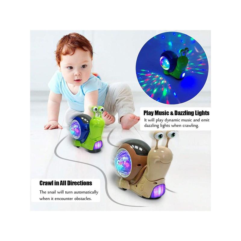 Christmas Gift Toddler Electric Snail Toy Cute Electronic Animal Crawl, Play Music, Dazzling Light Kids Birthday Toys,Kids Toys,Toys,Talking Toys,Play,Music Toy