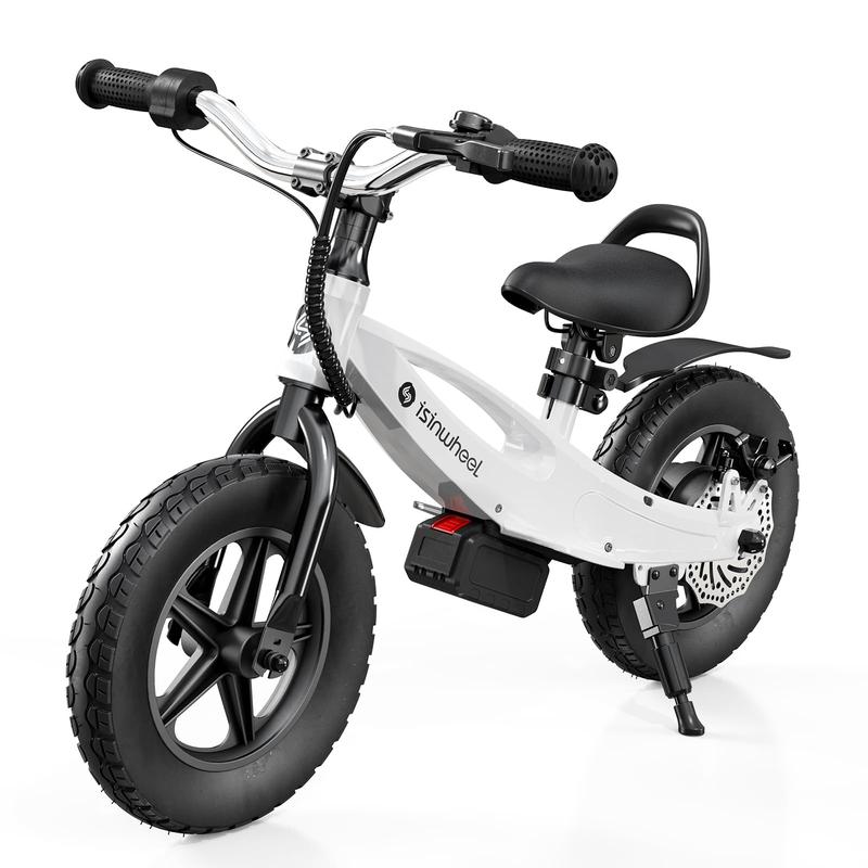 Isinwheel SK12 Electric Balance Bike for Kids Ages 3-5, 150W Motor with Swappable Battery, Adjustable Seat and 12-inch Inflatable Tire, Electric Motorcycle for Boys & Girls