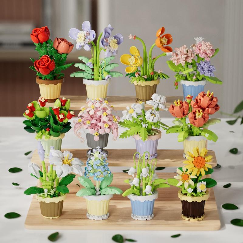 Discover 12 Unique Mini Flower Brick Pots Perfect for Indoor Décor & Gifting Decor Decorative Plants Palm Ornaments