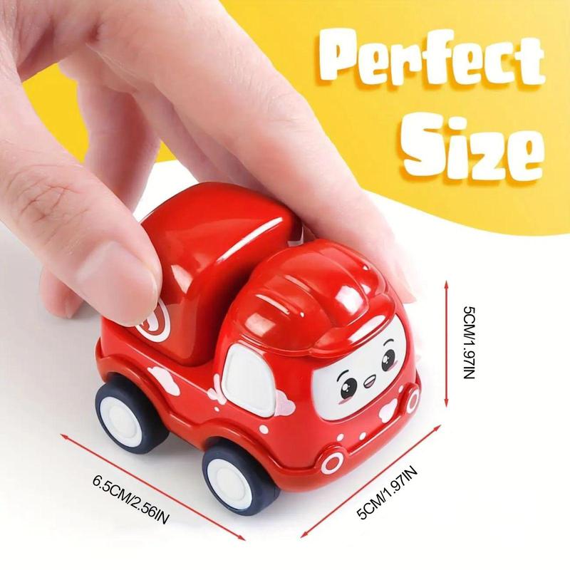 Mini Cute Cartoon Car Toy with Map & Storage Case, 12pcs set Pull Back Inertia Car Toy, Birthday Gift for Kids