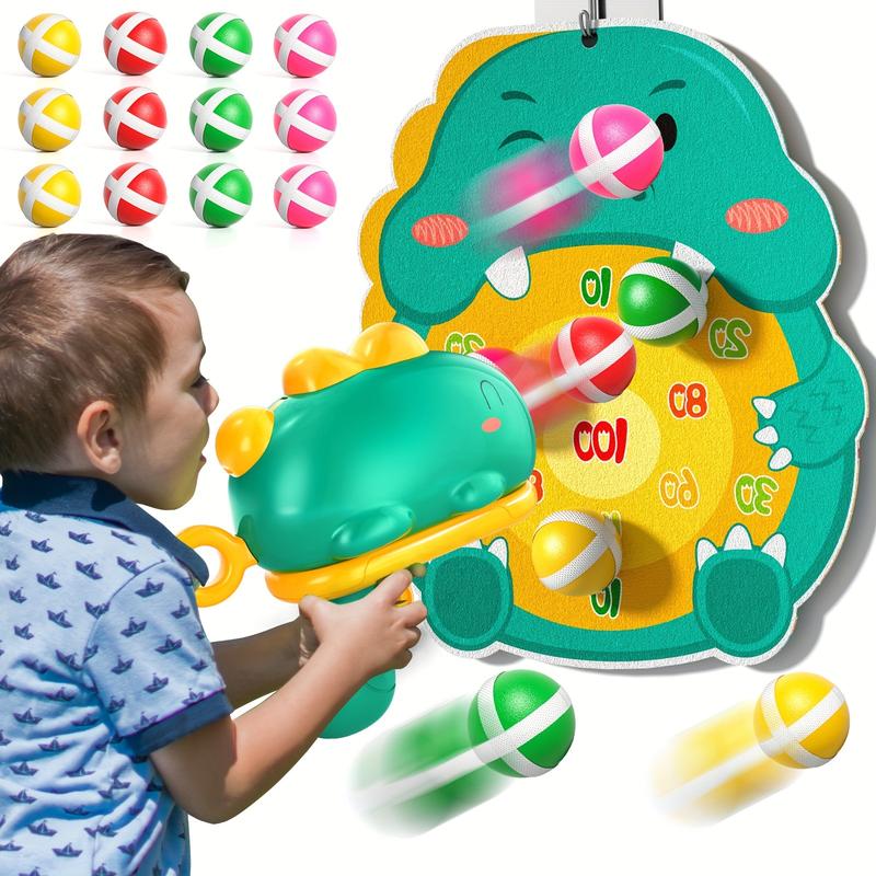 Dinosaur Small Arrow Board Toys With 12 Sticky Balls, Dinosaur Shooting Toys, 1 Dinosaur Toys, 1 target，There are red version and green version.