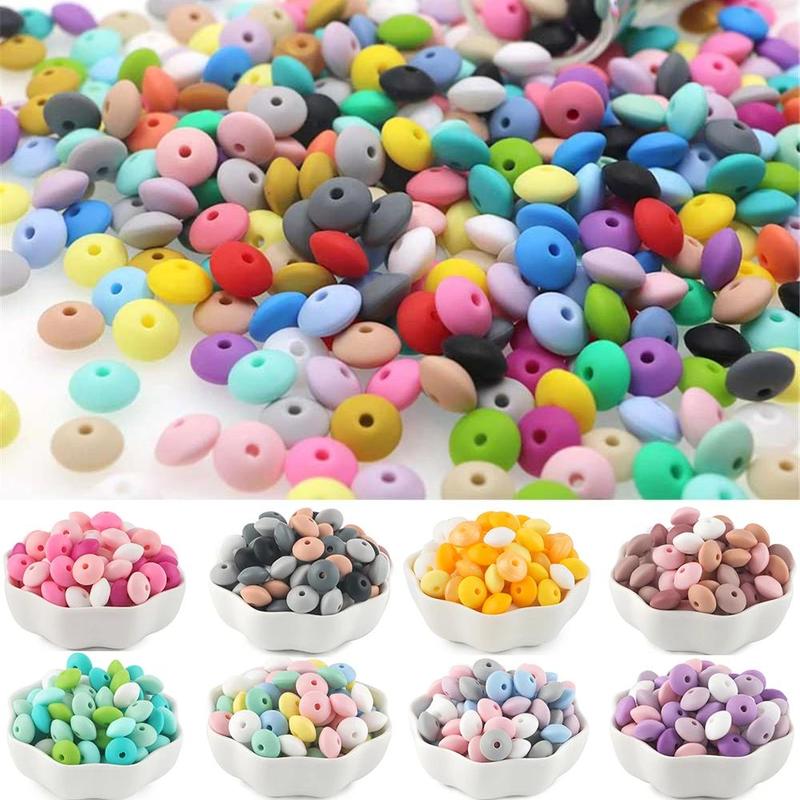 12mm Mixed Color Silicone Bean, 50pcs set DIY Handmade Necklace Plastic Pen Bead, Keychain Bag Chain Phone Chain Bracelet Jewelry Supplies Bead