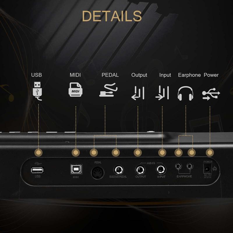 VINCIGO 88 Key Folding Piano, Portable Piano Keyboard Semi-Weighted Standard Keyboards Digital Piano with MIDI Bluetooth Handbag Headphone