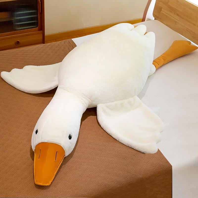 19.5 Inch Goose Feather Plush Animal Plush Goose Down White Swan Pillow Toy for Boys Girls Kids Toys Gifts