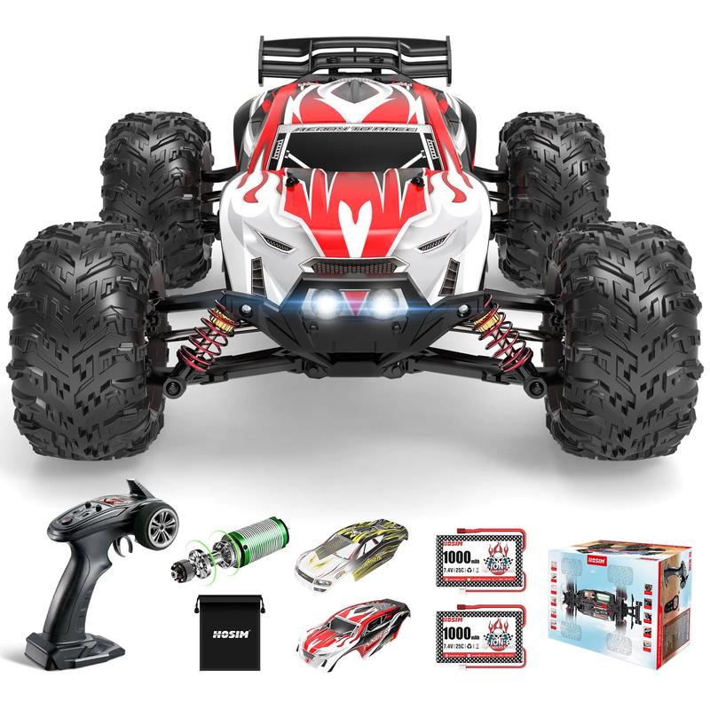 Hosim RC Cars 1:16 RC Car Remote Control Car RC Monster Truck 52+ KM H 2845 Brushless Motor High Speed off Road Q905 Red Remote Control Toys for Kids Adults road monster