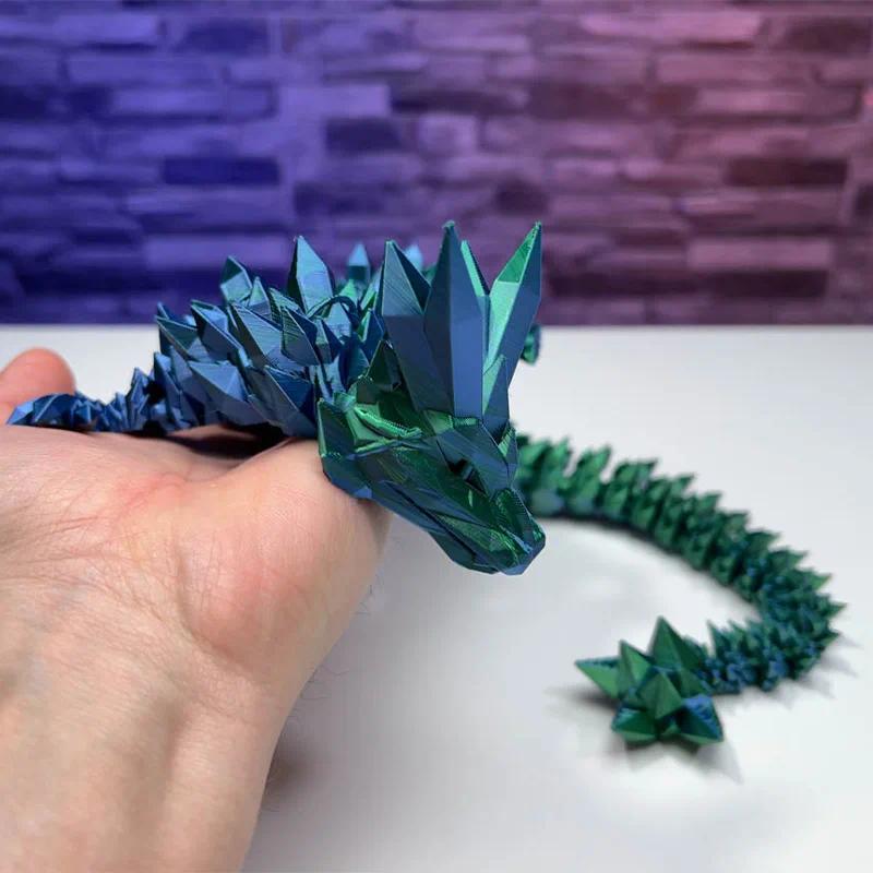 3d Printed Crystal Dragon Antistress Fidget Toy Rotatable Articulated Perfect  Figure Radiant And Dazzling Colors 30 45 60CM