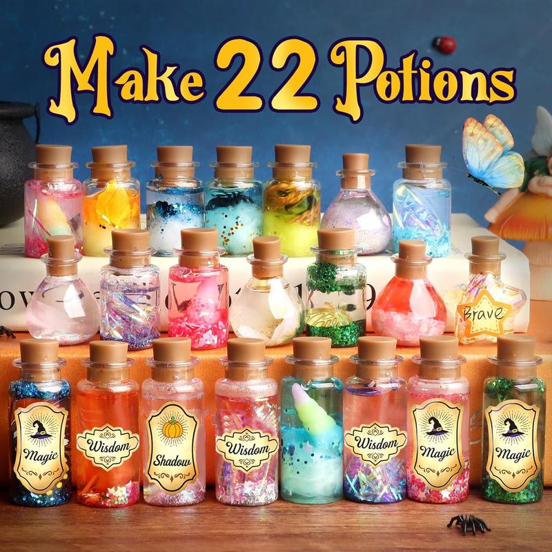 wookidel Fairy Magic Kit for Kids with 22PCS Potion Bottles, Potions Making Craft Kit - Gift for Halloween, Christmas, Birthday, Creative Art Craft Toys for Girls Boys 6 7 8 9 10 12 Year Old