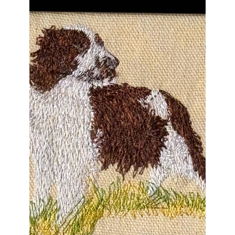 Spaniel Machine Embroidered and Framed!  Other Designs and Breeds Available!