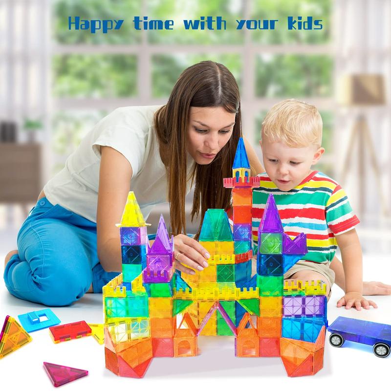 Afunx 102 PCS Magnetic Building Block Tiles Toys, Educational Learning Toys For Boys And Girls, Magnet Building Block Game Toys For Birthday Gifts building  kits magnetic blocks