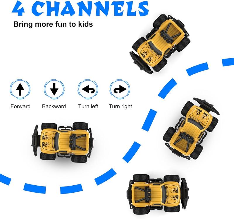 Remote Control Car for Boys 4-7, 1:43 Scale Mini RC Car for Kids 3-5, Car Toys Truck Xmas Birthday Gifts for Toddlers 3 4 5 6 7 Year Old Boys (Yellow)