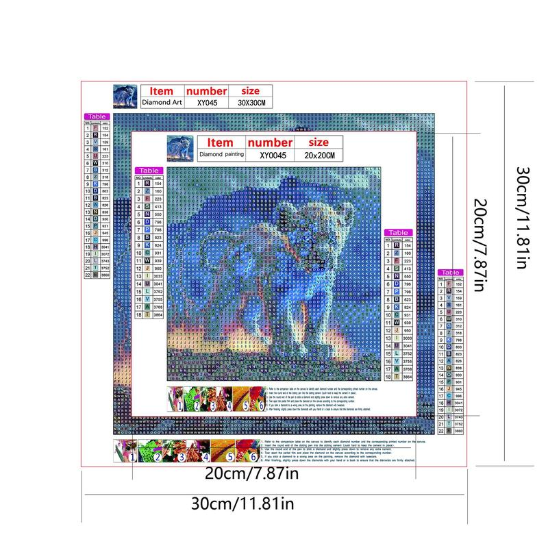 Lion Pattern Diamond Art Painting Kit, 1 Count DIY Diamond Art Painting by Numbers Kit, Wall Art Decor for Home Living Room Bedroom