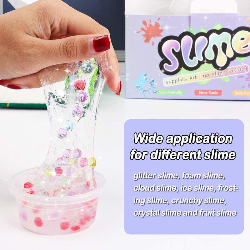 Slime Supplies Kit, 162 Pack Add Ins Slime Kit for Kids Girls Slime Making, Including Foam Balls, Glitter, Fishbowl Beads, Charms, Clear Containers by