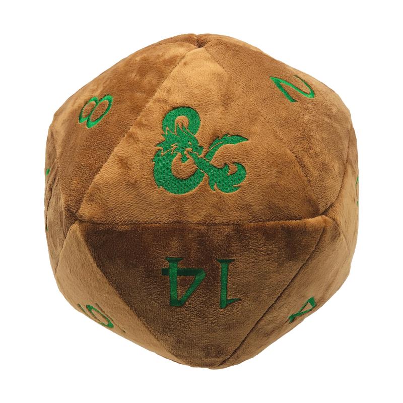 Jumbo Feywild Copper and Green D20 Novelty Dice Plush for Dungeons & Dragons