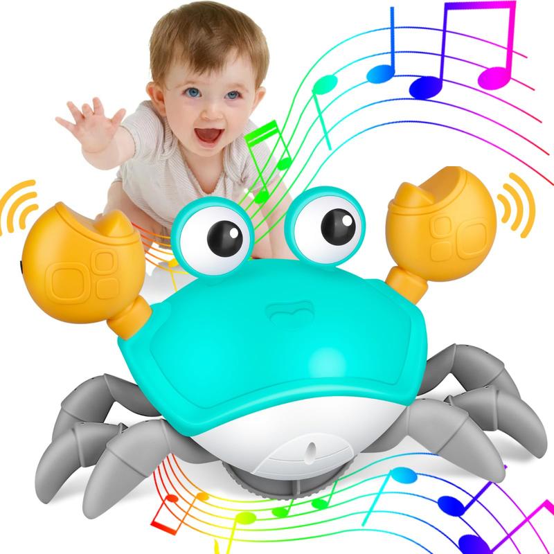 Crawling Crab Toy,Walking and Dancing Crab Toy,Sensory Fun Moving Crab Toy with Sound and light for Kids,Birthday Gifts for Boys Girls