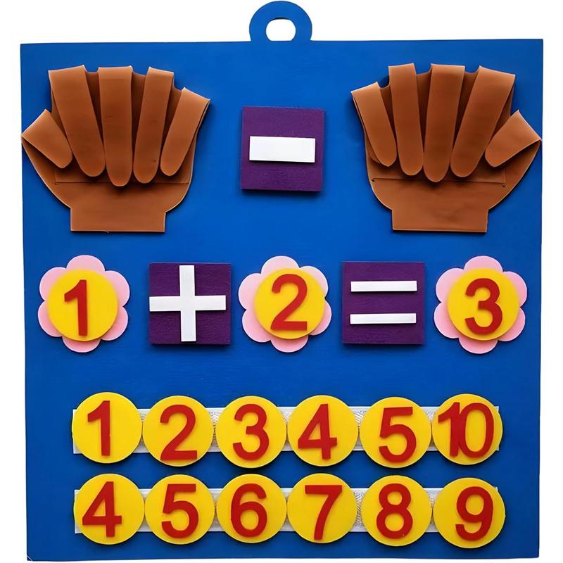 Children's math toys Felt finger math numbers with hanging ring, felt board suitable for children, children's math games, suitable for boys and girls learning toys