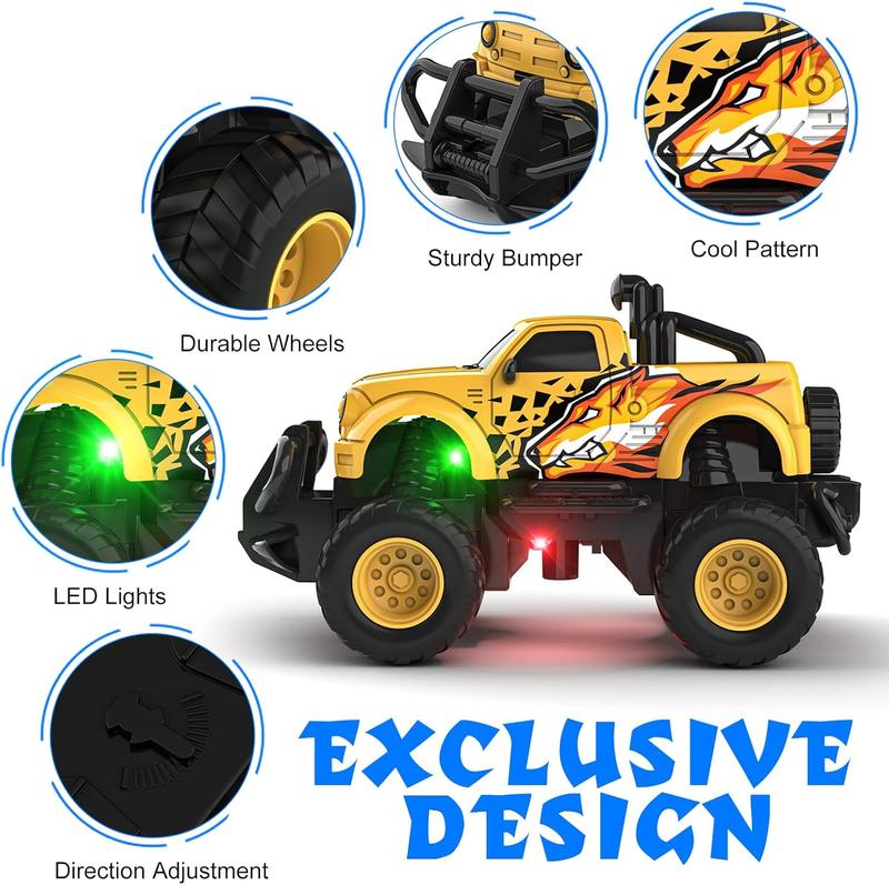 Remote Control Car for Boys 4-7, 1:43 Scale Mini RC Car for Kids 3-5, Car Toys Truck Xmas Birthday Gifts for Toddlers 3 4 5 6 7 Year Old Boys (Yellow)