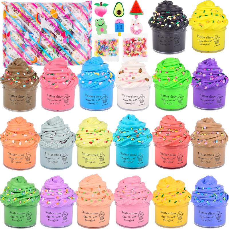 20 Packs Slime Kit, Slime Party Favors for Kids, Pretty Stretchy & Non-Sticky Butter Slime Bulk, Slime Party Favors for Girls & Boys Goodie Bag Stuffers