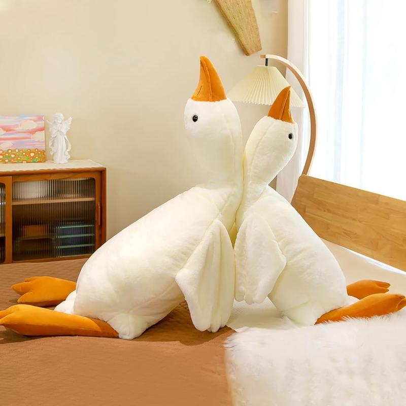 19.5 Inch Goose Feather Plush Animal Plush Goose Down White Swan Pillow Toy for Boys Girls Kids Toys Gifts