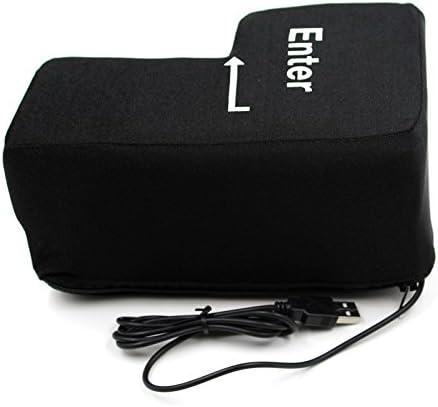 Giant Enter USB Big Enter Key Relieve Stress Toy, Creative Super Sized Big Enter Button Comfortable Economic Desktop Pillow Anti-Stress Punch Bag