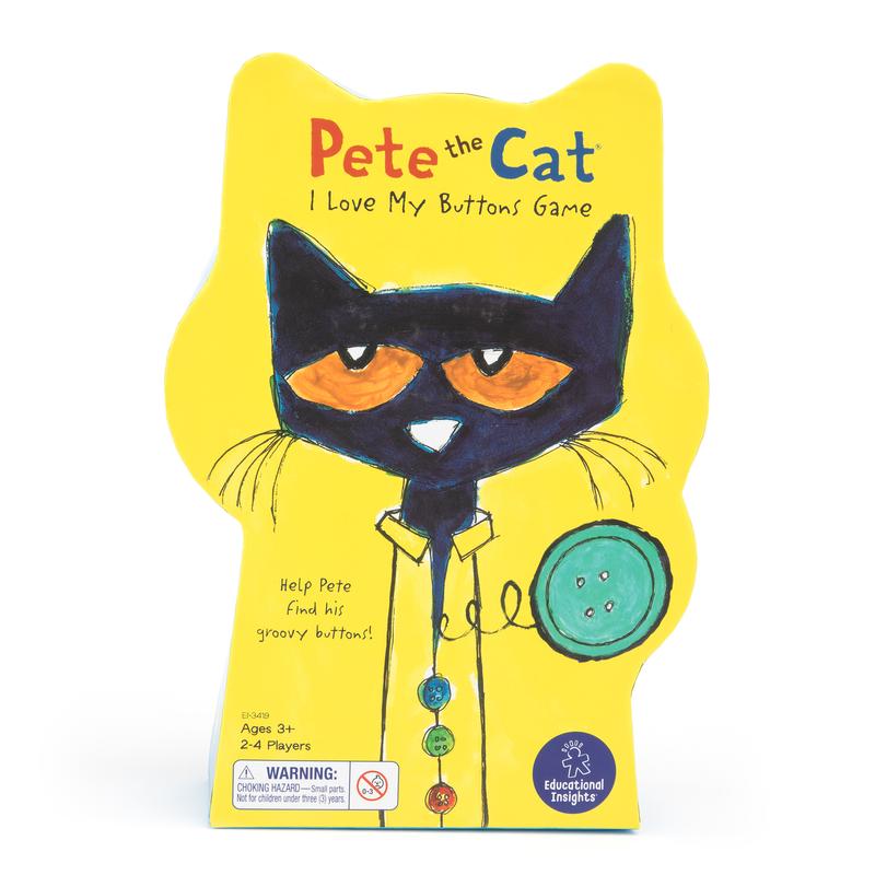 Educational Insights Pete The Cat I Love My Buttons Board Game For Toddlers & Preschoolers, For 2-4 Players, Gift For Boys & Girls, Fun Family Game For Kids Ages 3+