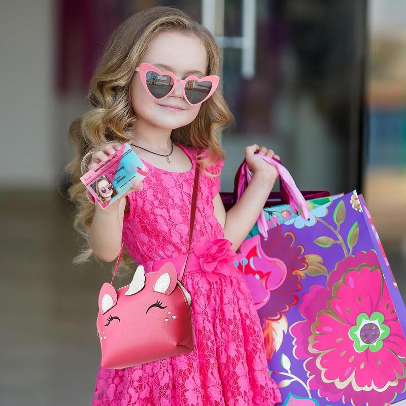 Little Girls Purse with Accessories, Kids Play Purse for Girls Age 4-6, Unicorn Pretend Play Purse for Toddler Age 3-5, Princess Girls Toys for 2 3 4 5 6 7 Year Old Birthday