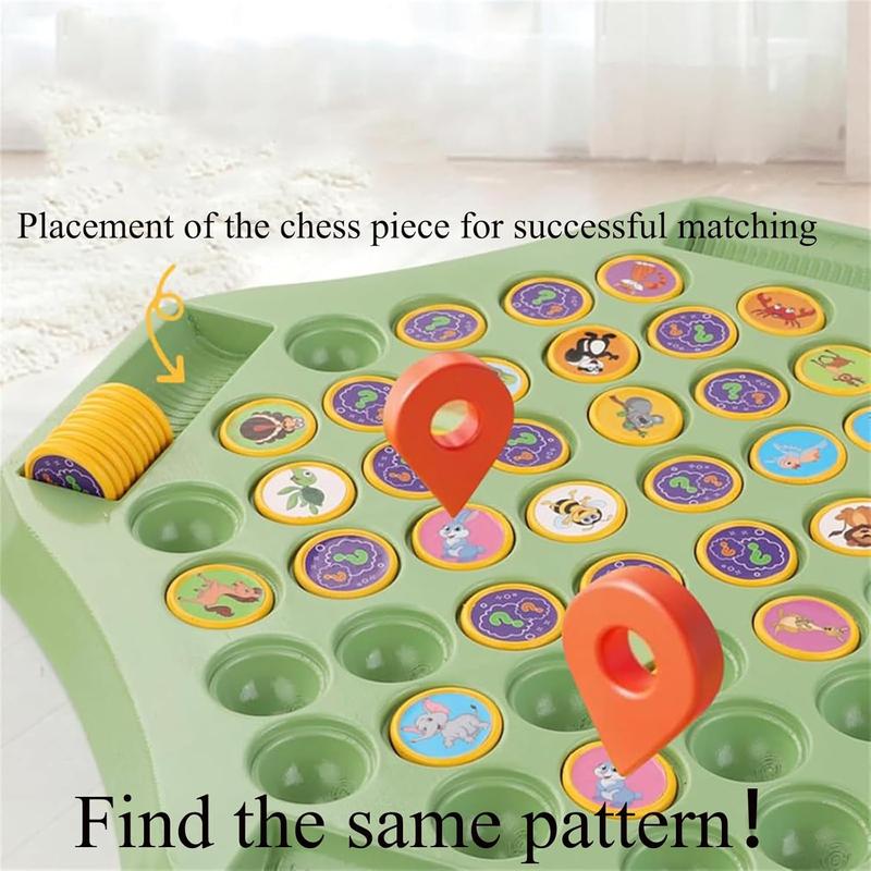 [Free Shipping]Memory Chess Game for Gathering Activity,Animal Flip Chess for 2-4 Players.Fun Puzzle Strategy Game for Family Time-Fun & Educational Matching Game,Educational Toy for Intelligence Development,Creative Pair-up Memory Game Board