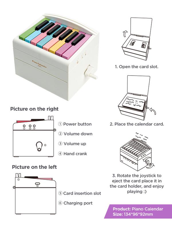 Piano Calendar 2025,Desk Calendar,Rechargeable Mini Piano With 52 Music Scores in 27 Cards,Christmas Gift,Creative Gift,Birthday Gifts,Gift for Family and Friends