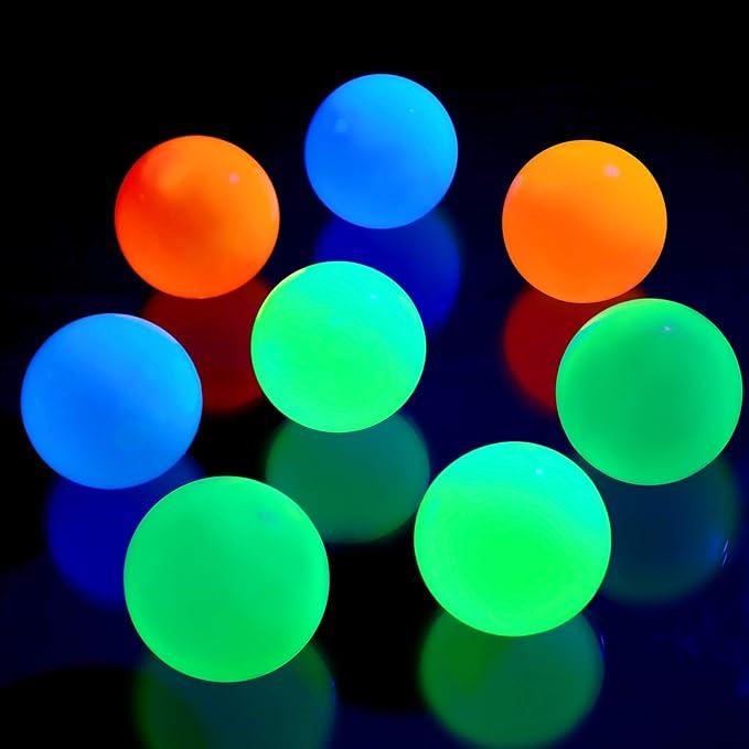 Random 12 Color Night Light Sticky Target Ball Sticky Wall Luminous Relief Balloon Interactive Ceiling Ball Dart Sticky Ball Toy Boys and Girls