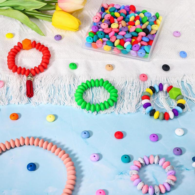 12mm Mixed Color Silicone Bean, 50pcs set DIY Handmade Necklace Plastic Pen Bead, Keychain Bag Chain Phone Chain Bracelet Jewelry Supplies Bead