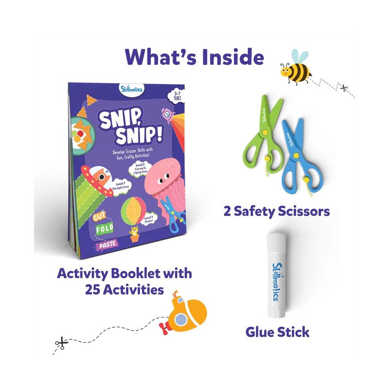 Skillmatics Snip, Snip - Art & Craft Activity, Practice Scissor Skills, Craft Kits, Gifts for Toddlers, Girls & Boys Ages 3 to 7 paper crafts