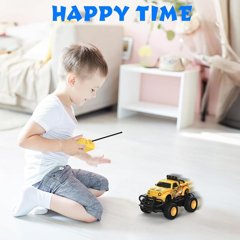 Remote Control Car for Boys 4-7, 1:43 Scale Mini RC Car for Kids 3-5, Car Toys Truck Xmas Birthday Gifts for Toddlers 3 4 5 6 7 Year Old Boys (Yellow)