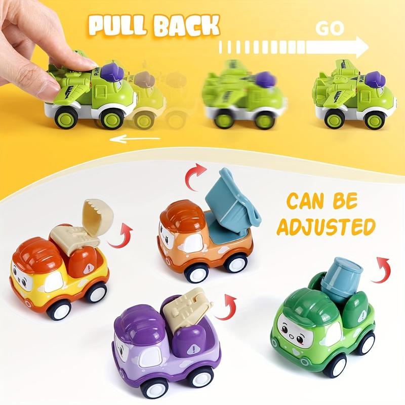 Mini Cute Cartoon Car Toy with Map & Storage Case, 12pcs set Pull Back Inertia Car Toy, Birthday Gift for Kids