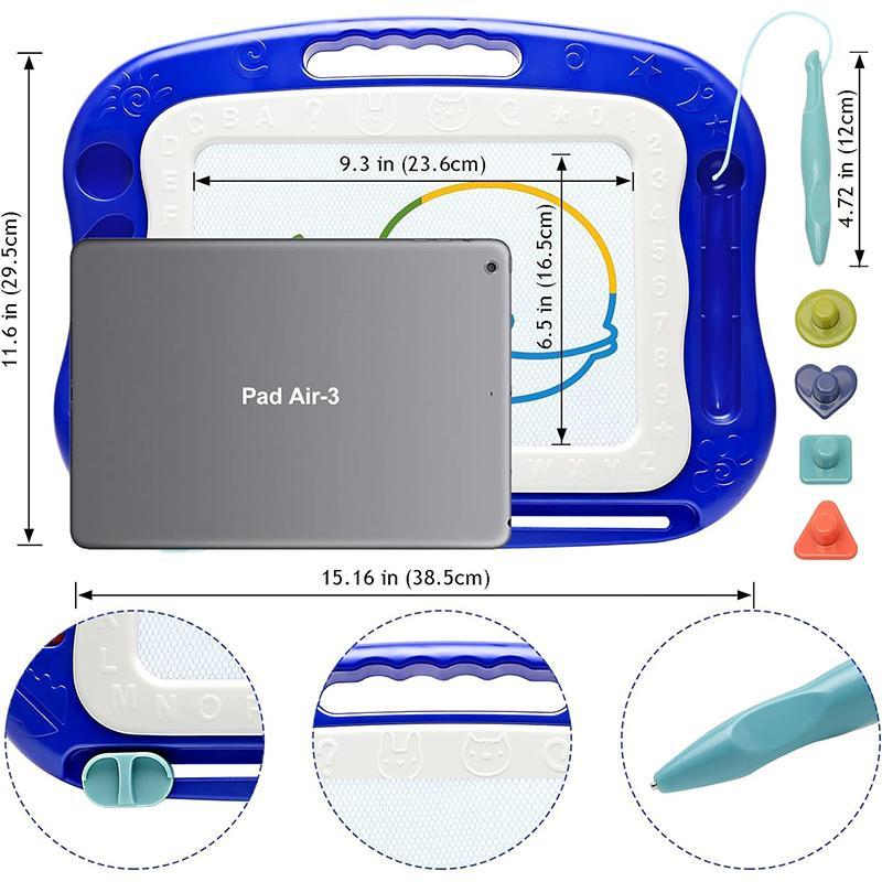 Large Drawing Board, 1 Count Large Graffiti Board with 4 Stamps and 1 Pen, Erasable Drawing Board for Daily Learning and Fun