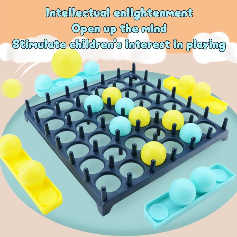 Bounce Ball Game with Family,Adults,Teens and Children,Connect Ball Board Games Table Game Toys,with 9 Cards with Different Patterns,16 Balls and 1 Game Grid,The Perfect Holiday Toy for Kids