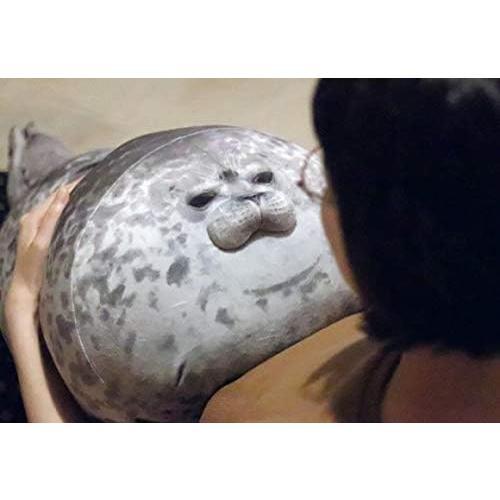 Chubby Blob Seal Pillow,Stuffed Cotton Plush Animal Toy Cute Ocean Medium(17.6 in)