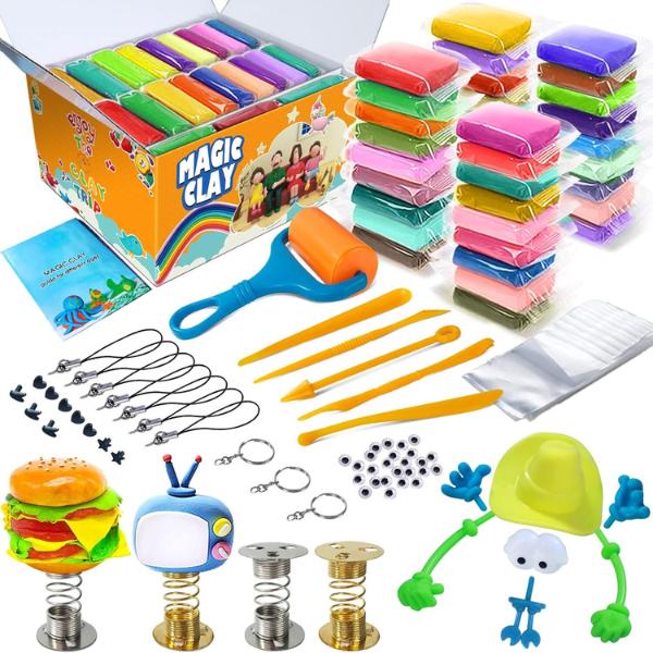 Christmas gift 36 Colors Air Dry Magic Clay Modeling Clay Kit with Sculpting Tools for Kids Art Crafts - Best Gift for Boys & Girls