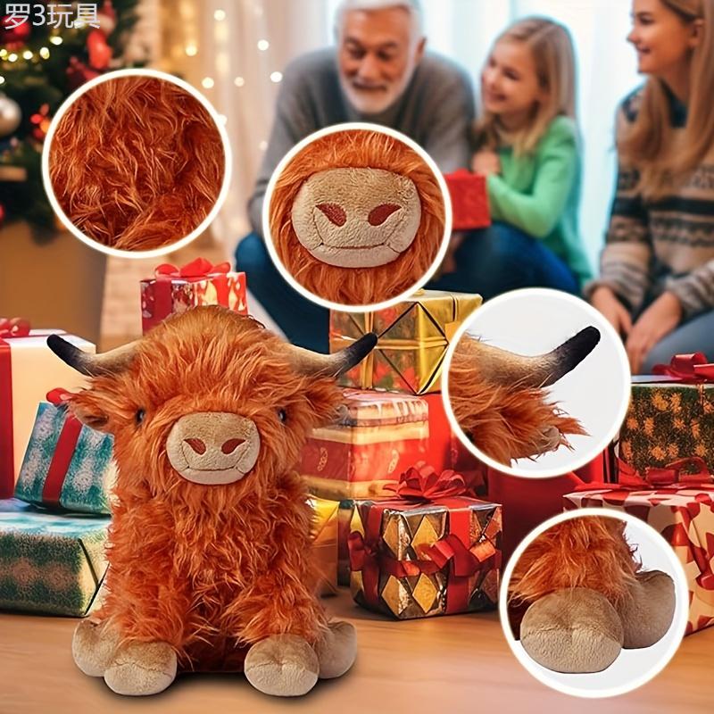 Cuddly Highland Cattle Plush Toy - Soft, Durable Polyester Companion for All Ages, Ideal Gift for Holidays & Birthdays Cow Decorations