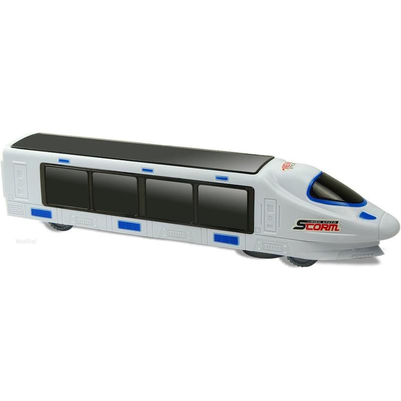 k Beautiful 3D Lightning Electric Bullet Train Toys for Boys 4-7- Electric Toy Train - Toy Bullet Train with Music, goes Around and Changes Directions on Contact